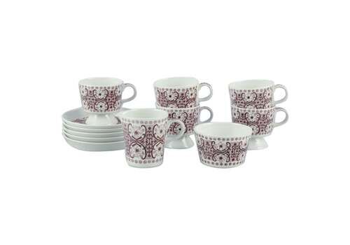 Raija Uosikkinen, Arabia. Five ‘Ali’ Coffee Cups & Saucers, Sugar Bowl, Creamer.