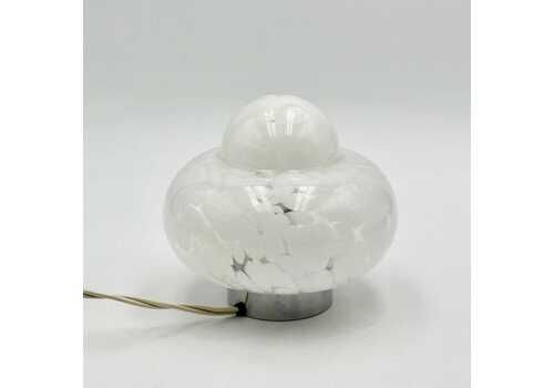 Vintage 1960s Ufo Table Lamp With Marbled Glass Shade – Space Age Design Artisanal Light For Retro Inspired Interiors
