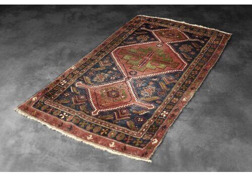 Vintage Hand Woven Oriental Nomadic Tribal Shiraz Qashqai Rug, 1940s