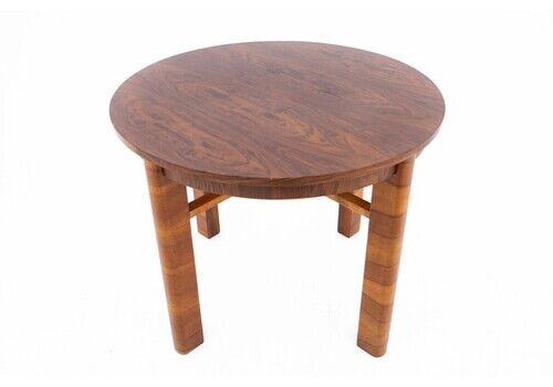Round Table From The 20th Century In Art Deco Style, Poland.