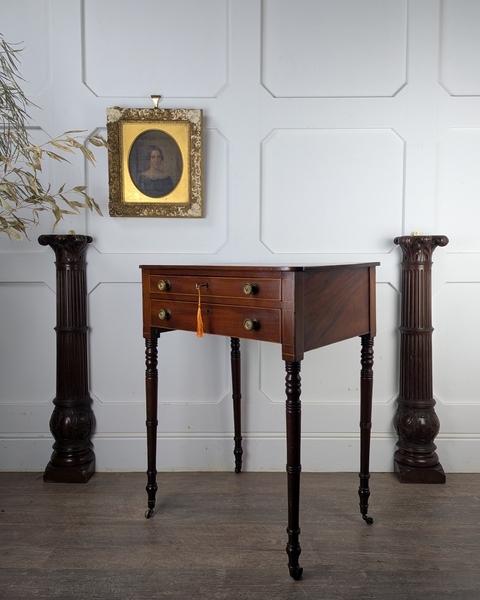 Regency Flame Mahogany Two Drawer Side Table