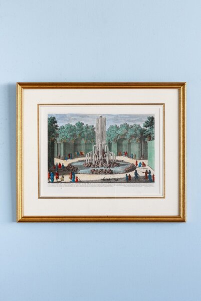 Nicolas Langlois, 'La Fontaine De L'étoile', Coloured Etching On Paper, Early 18th Century