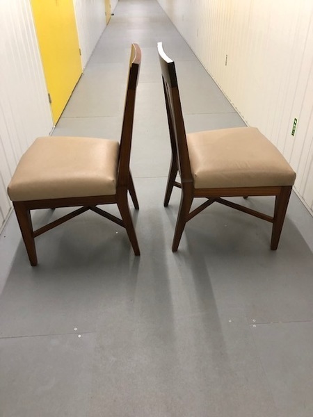 Solid Wood Dining Chairs With Real Leather Upholstery Vinterior