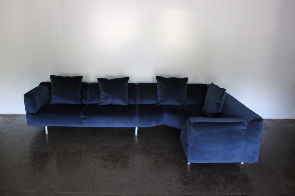 Mint Huge Cassina 250 Met L Shape Sectional Sofa In Navy Blue