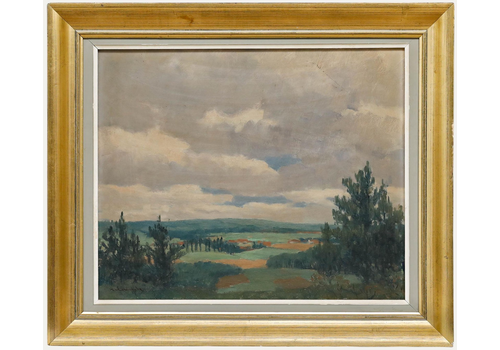 Karel Van Lerberghe (1889 1953) 1940 Oil, Landscape With Houses & Trees