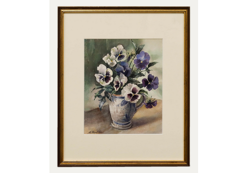 Albert Houghton Frsa (1906 1997) Mid 20th Century Watercolour, Pansies