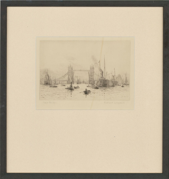 Rowland Langmaid Ra (1897 1956) Signed & Framed Original Etching, Tower Bridge