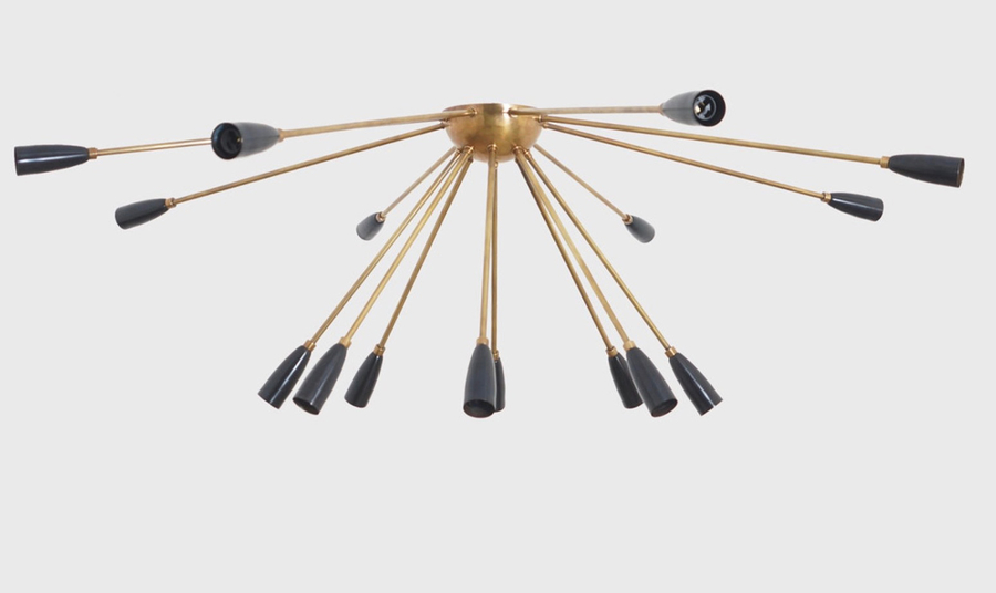 Mid Century Inspired Sputnik Light Flush Mount Solid Br Low Mid Century Inspired Sputnik Light Flush Mount Solid Br Low Ceiling Lamp Photo 1