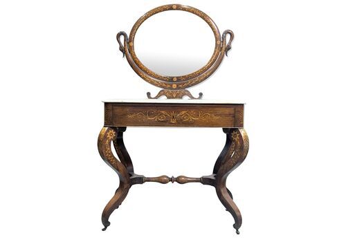Chares X Mahogany Swan Neck Dressing Table