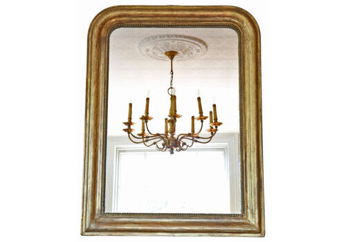 19th Century Antique Overmantle Mirror – Large Gilt Gold Frame Wall Mirror For Vintage Interiors