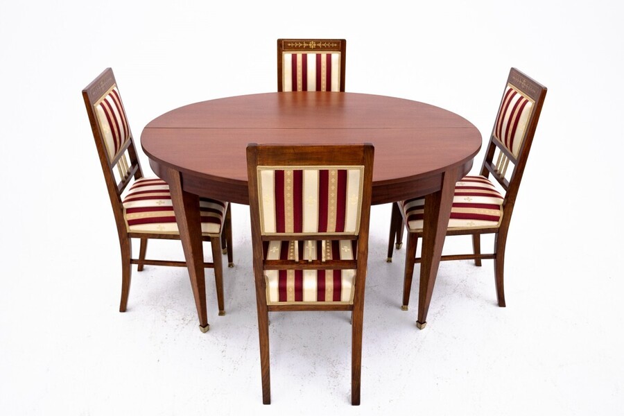 Table With Chairs In Empire Style, France. After Renovation.