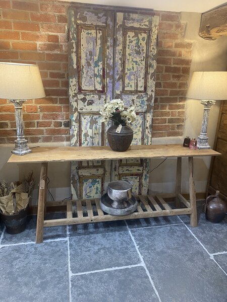 Rustic Teak Console Table