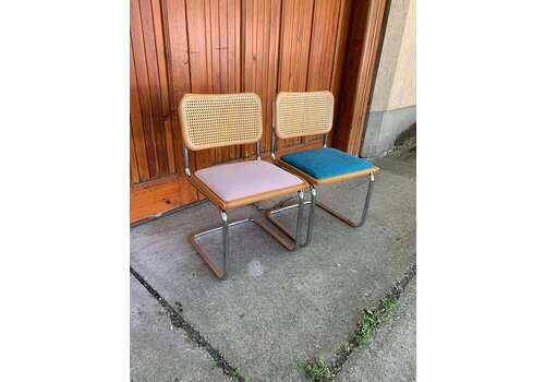 Mid Century Modern Italian Marcel Breuer B32 Cesca Chairs, 70s Set Of 2