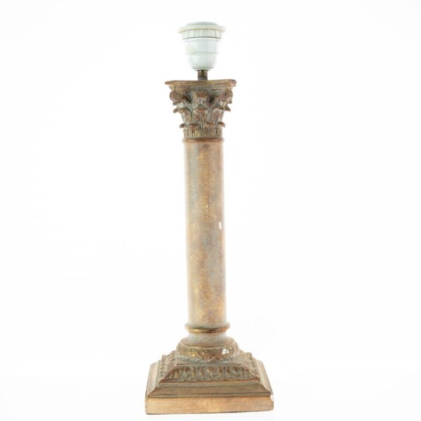 Antique Gilt Corinthian Column Table Lamp