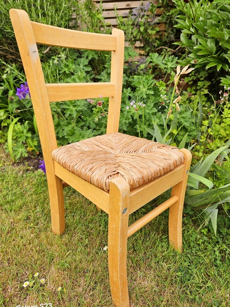 Vintage Ikea Children's Chair In Beech Rush Ikea Vinterior