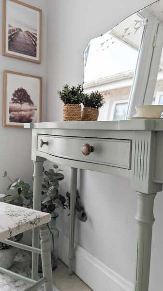 Compact/Petite Sage Country Cottage Style Dressing Table/Write Desk Set photo furniture