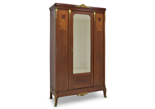 Antique! Hallway Cupboard Restored Louis XVI Style Mirror Mahogany Wardrobe