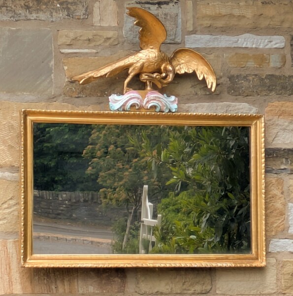 Regency Gilt And Gesso Rectangular Wall Mirror Hoho Bird Crest