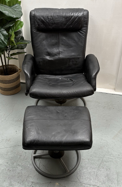 1990's Ikea Malung Recliner And Footstool In Good Condition