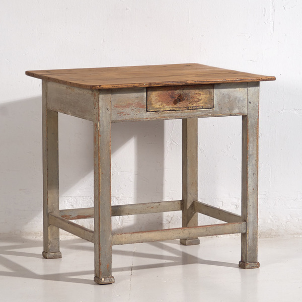 Antique Gray Side Table (C.1920) #22