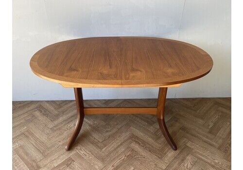 Nathan Large Vintage Mid Century Oval Extending Teak Dining Table