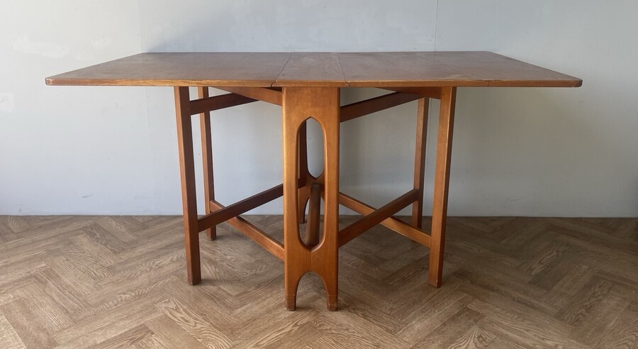 Jentique Large Vintage Gatefold Extending Space Saving Teak Dining Table