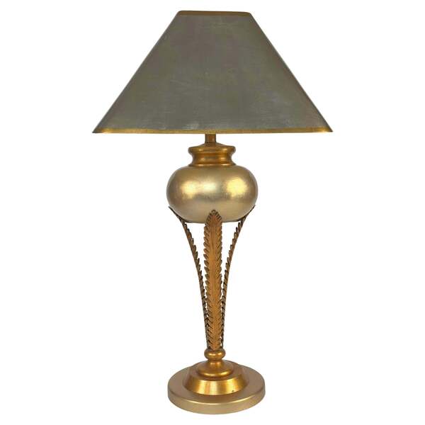 Hollywood Regency Style Gilded Palm Tree Lamp By Lam Lee, Leeazanne  C.1980s