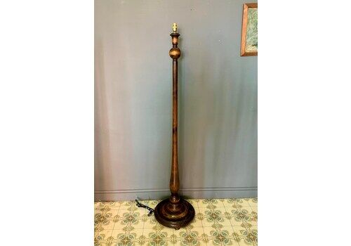 Tall Antique Wooden Standard / Floor Lamp