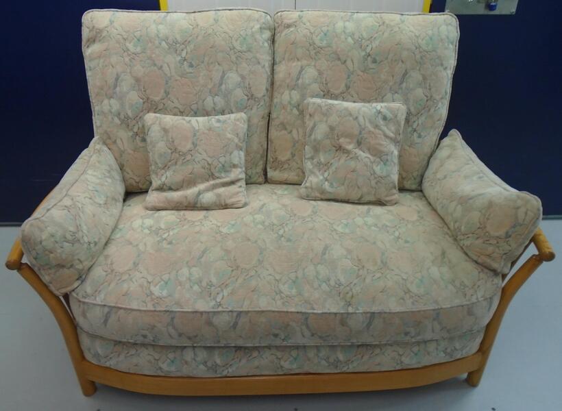 Ercol Renaissance 2 Seat Sofa   Ercol Fabric   Light Frame   Free Delivery Within 50 Miles, Further At Cost.