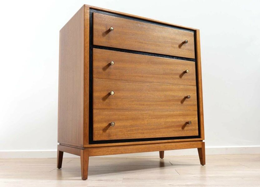 Stunning Mid Century Vintage Teak Heals Tall Boy Chest Of Drawers