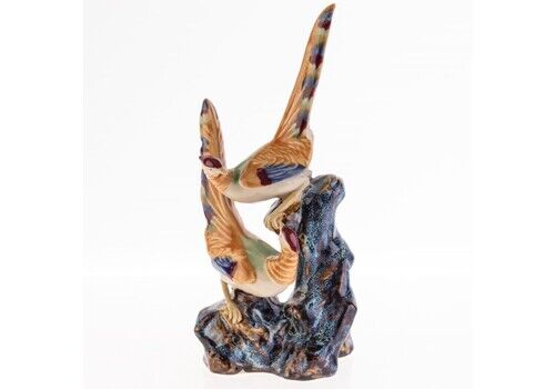 Chinese Glazed Oriental Birds Porcelain Sculpture