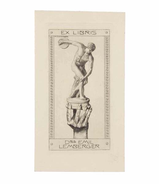 Alfred Cossmannex Libris Myron's Discobolus   Etching By Alfred Cossmann   Early 20th Centuryearly 20th Century