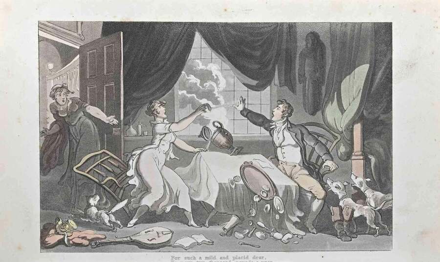 Thomas Rowlandsonfor Such A Mild And Placid Dear   Etching By Thomas Rowlandson   18171817