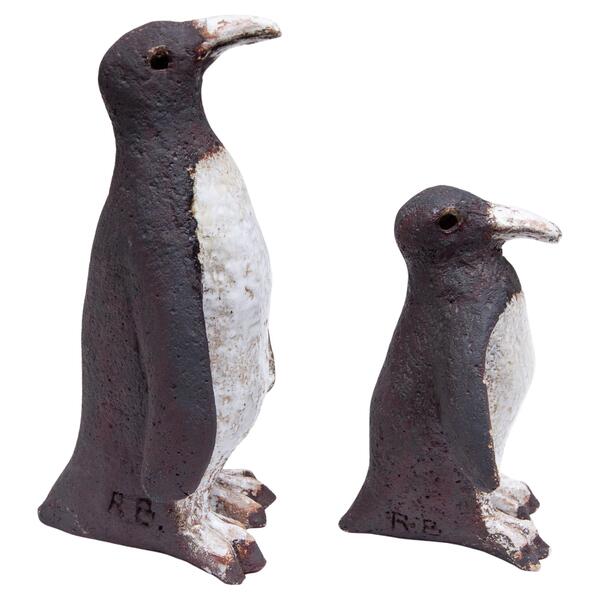 A Set Of Two Penguins Sculptures Signed, 1960s