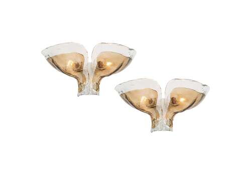 Set Of 2 Murano Glass Sconces Wall Lights By Kalmar, Austria, Circa 1970s