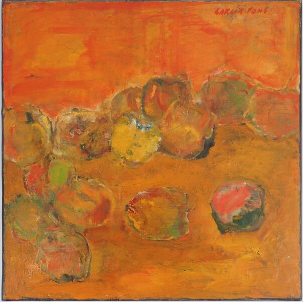 Pierre Garcia Fonstribute To Cezanne : 14 Apples   Original Oil On Canvas, Signed1964