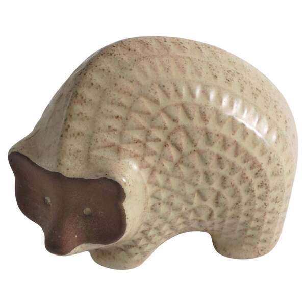 Scandinavian Modern Zigzag Patterned Earthenware Hedgehog, 1960s