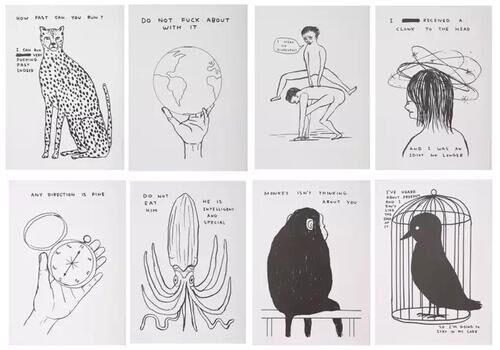 David Shrigleyhuman Behaviour And Animals And Existentialism Full Set Of 8 Prints2022