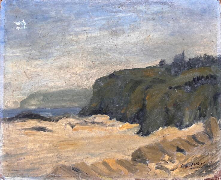 C. Roppensimpressionist Coastal Landscape With Cliffs And Overcast Sky By C Roppens