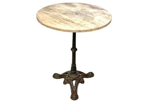 19th Century French Marble Top And Cast Iron Bistro Table