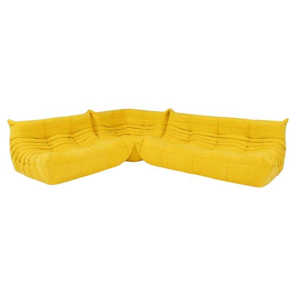Ligne Roset By Michel Ducaroy Togo Yellow Modular Sofa, Set Of Three