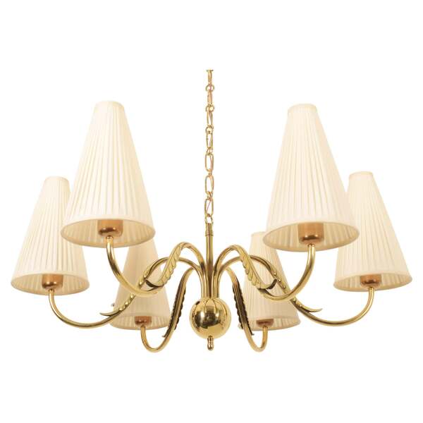Brass Chandelier By Josef Frank For J.T. Kalmar