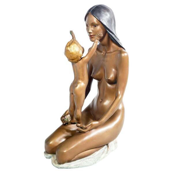 Bronze Sculpture By Vittorio Tessaro Maternity. With Autograph Authentication. 2012