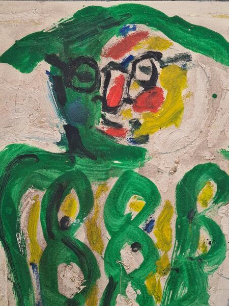 Armand Avrillate 20th Century Expressionist, Dubonnet, Self Portrait With Cats1998 photo for sale