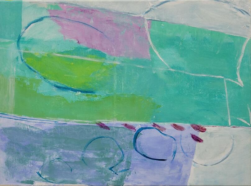 Christian Manoury Abstract Expressionist Color Field Acrylic On Canvas.  Les Champs XII.2020