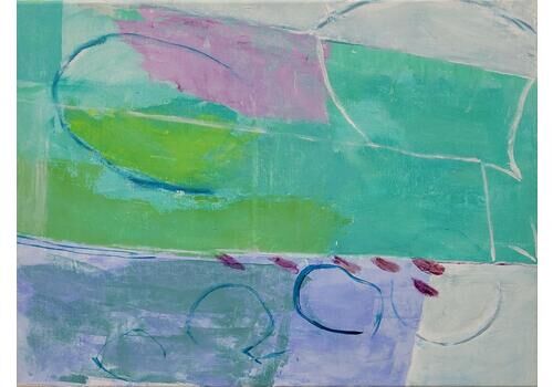 Christian Manoury Abstract Expressionist Color Field Acrylic On Canvas.  Les Champs XII.2020