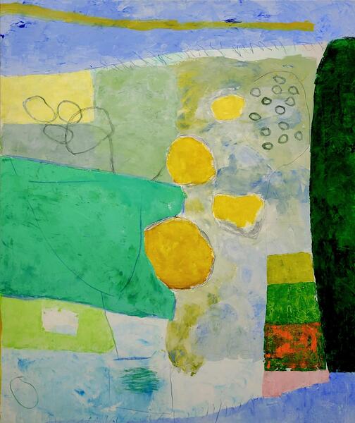 Christian Manoury Contemporary Abstract Expressionist Color Field Work On Canvas, Les Champs2021