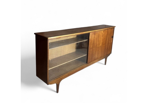 Greaves And Thomas Teak And Glass Bookcase Low Line Mid Century Retro C1960s