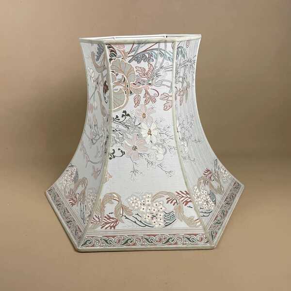 Antique Oriental Patterned Vintage Lamp Shade Lampshade Velvet Edge Trim Lightshade Light Empire Downton Abbey Pattern Floor Lamp Large