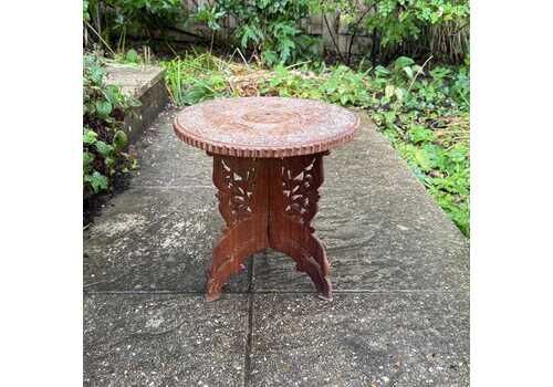 Delightful Vintage Carved Table, Wooden Vintage Table Or Plant Stand, Space Saving Display Table/Stand   Attractive Carved Wooden Table